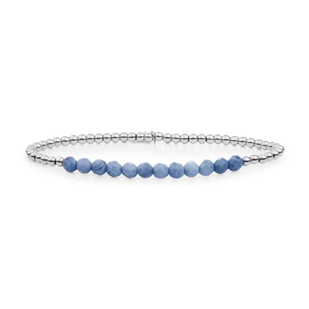 Sparkling Jewels Armband Blauwe aventurijn Universe 3mm SB-GEM37-3MM-LINE Goudkleurig
