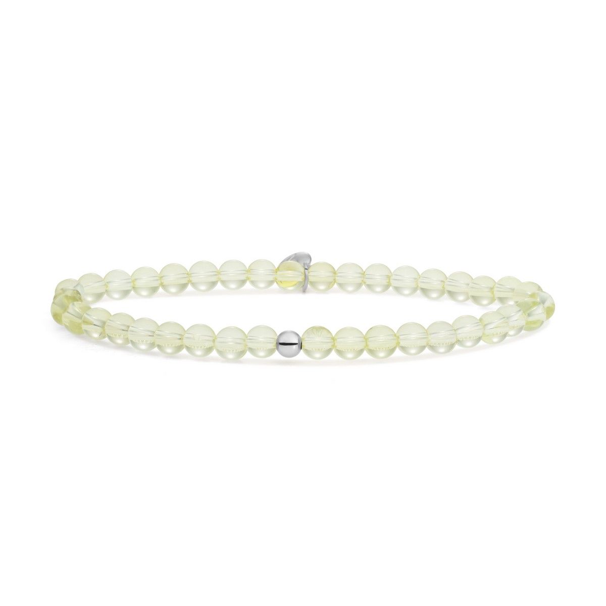 Sparkling Jewels Armband Citroenkwarts SB-GEM43-ADD-4MM Zilverkleurig