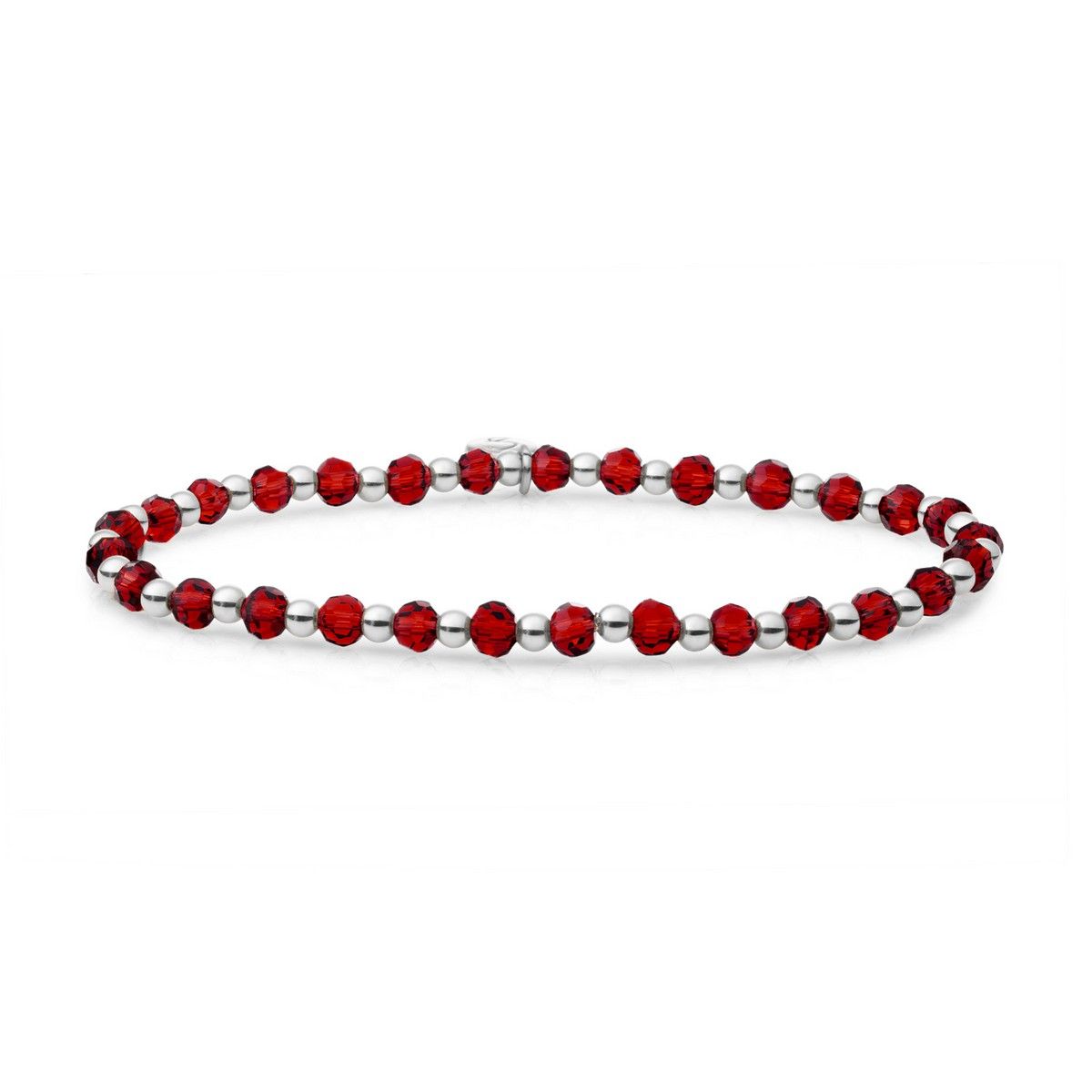 Sparkling Jewels Armband Rubinkwarts SB-GEM50-3MM-MIX Zilverkleurig