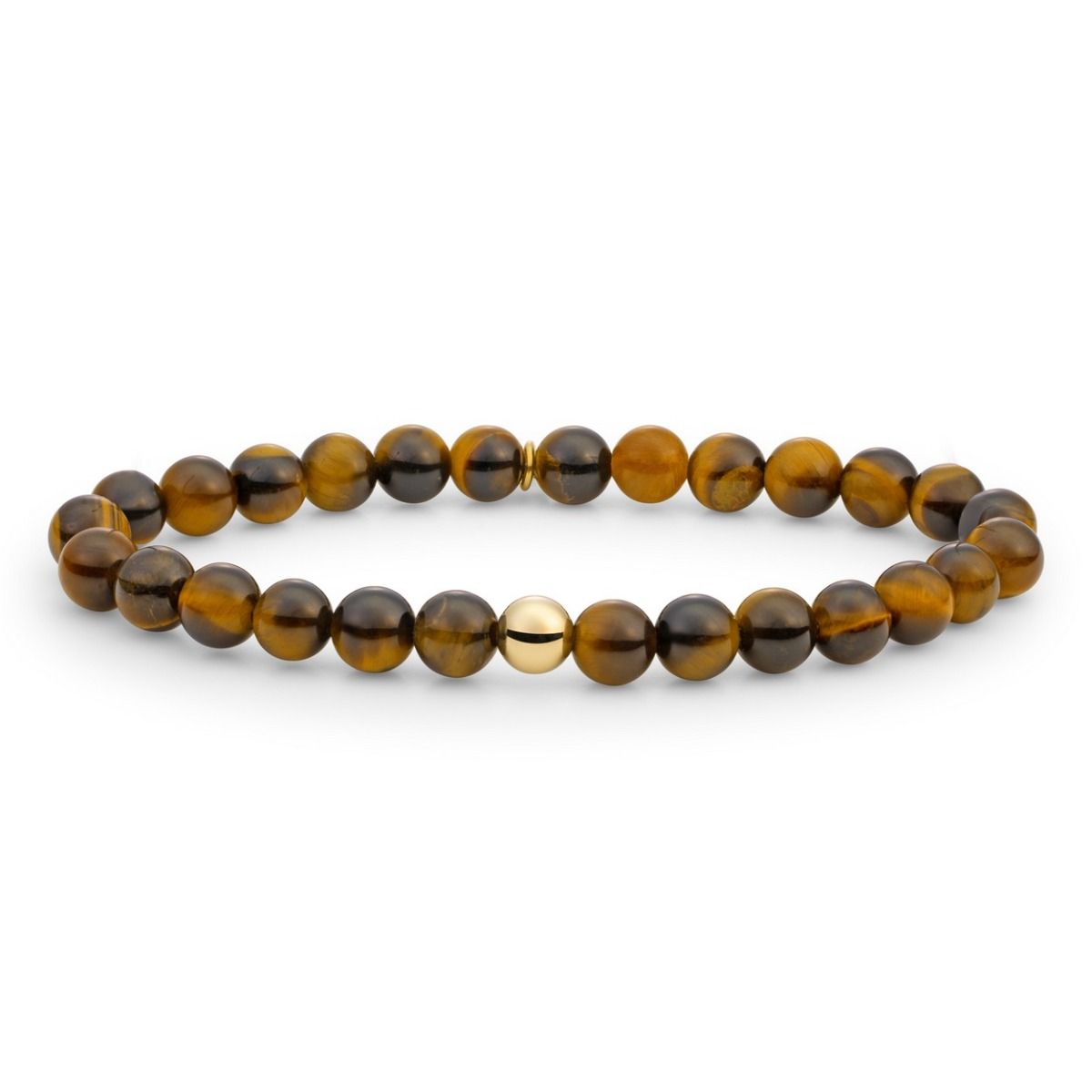 Sparkling Jewels Armband Tijgeroog SBG-GEM09-ADD-6MM Goudkleurig