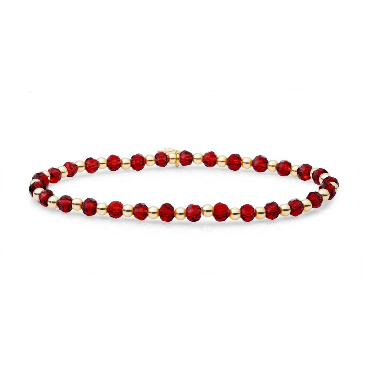 Sparkling Jewels Armband Rubinkwarts SBG-GEM50-3MM-MIX Goudkleurig
