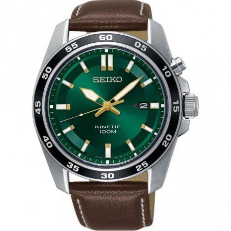 Seiko Herenhorloge 23 cm leer zwart - SKA791P1