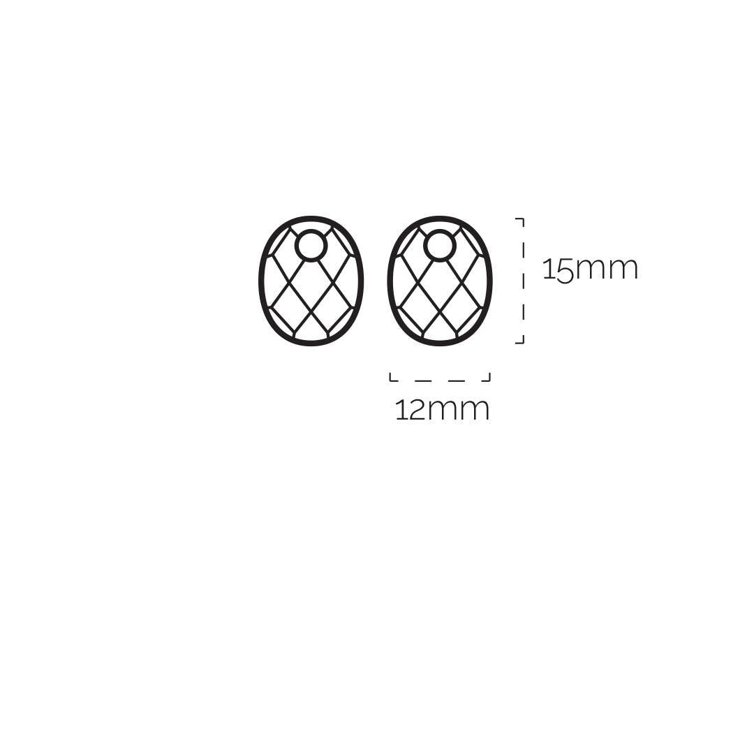 Sparkling Jewels Oorstenen Small Oval - Facet Rookkwarts EAGEM23-SO