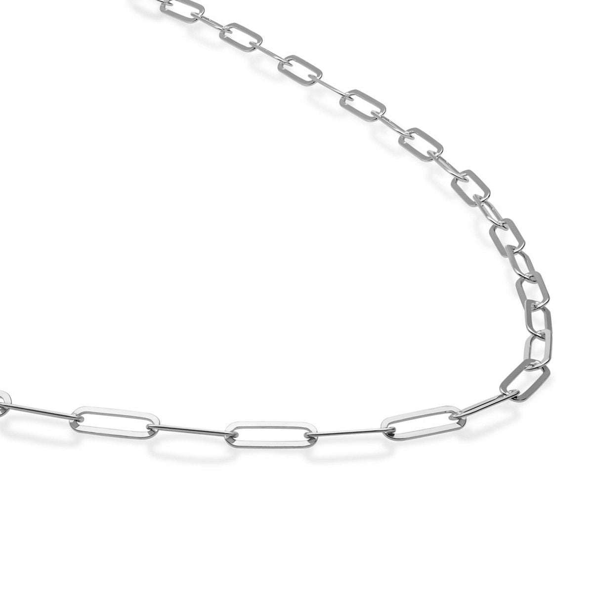 Sparkling Jewels Ketting Long Link chain SN-LGS-045 Zilverkleurig