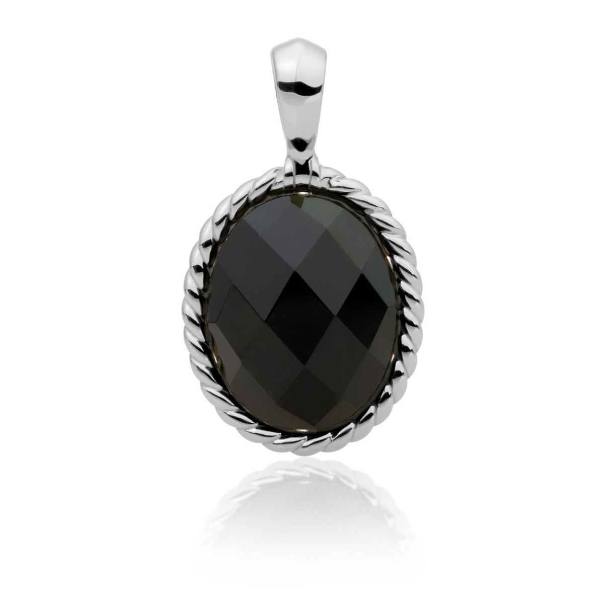 Sparkling Jewels Hanger Onyx SP21-G07 Zilverkleurig