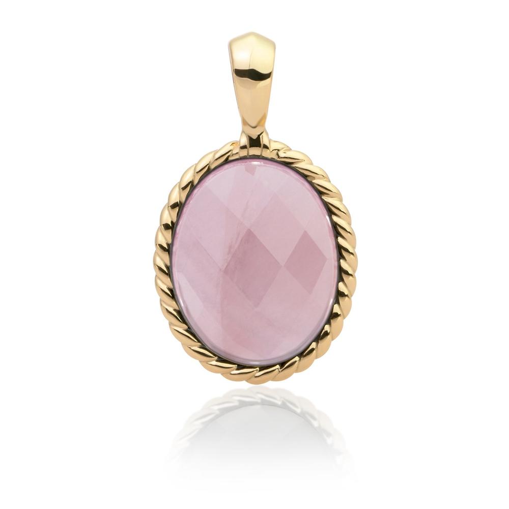 Sparkling Jewels Hanger Rozenkwarts SPG21-G13 Goudkleurig