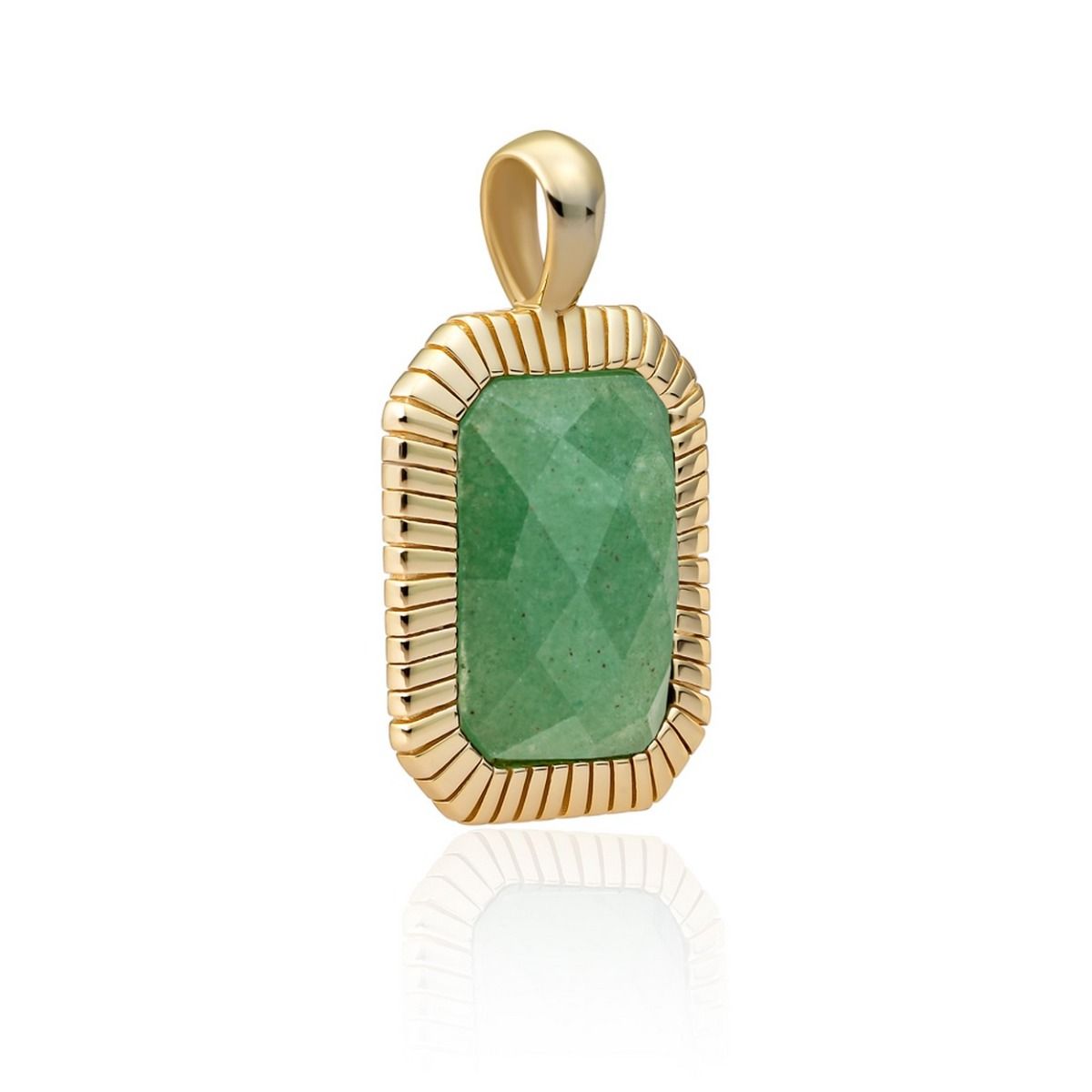 Sparkling Jewels Hanger Groene aventurijn SPG23-G29 Zilverkleurig