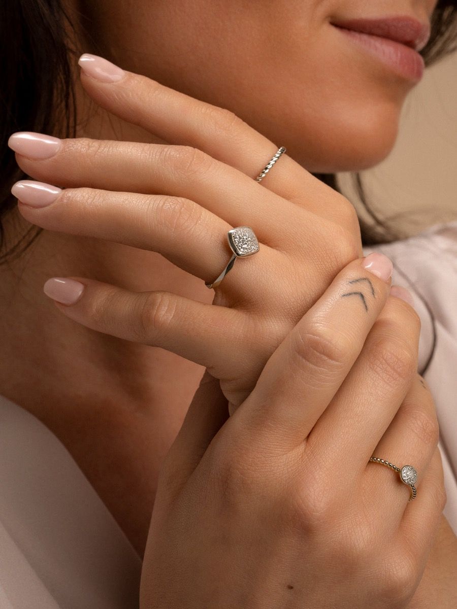 Sparkling Jewels Ring Zirkonia SRI01-CZ-60 Zilverkleurig