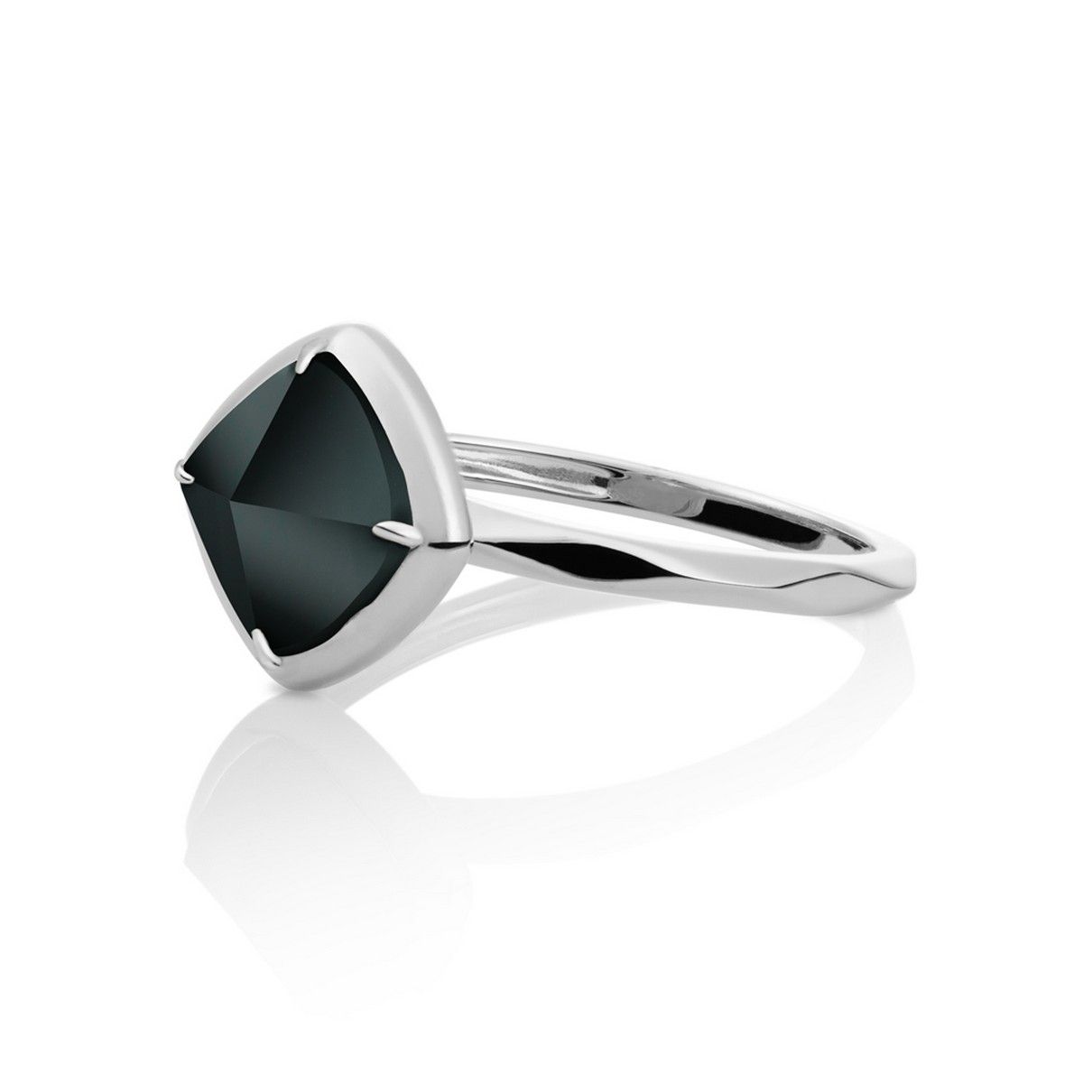Sparkling Jewels Ring Onyx SRI01-G07 Zilverkleurig