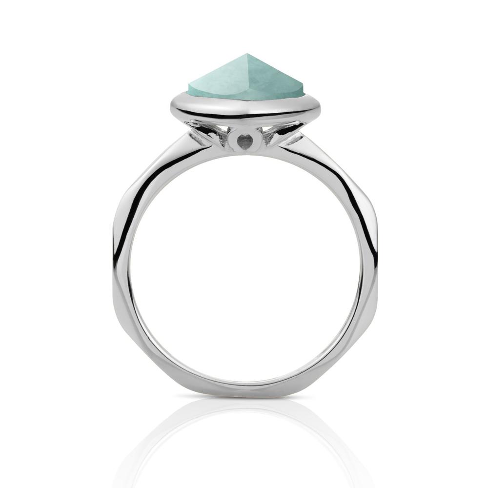Sparkling Jewels Ring Amazoniet SRI01-G12 Zilverkleurig