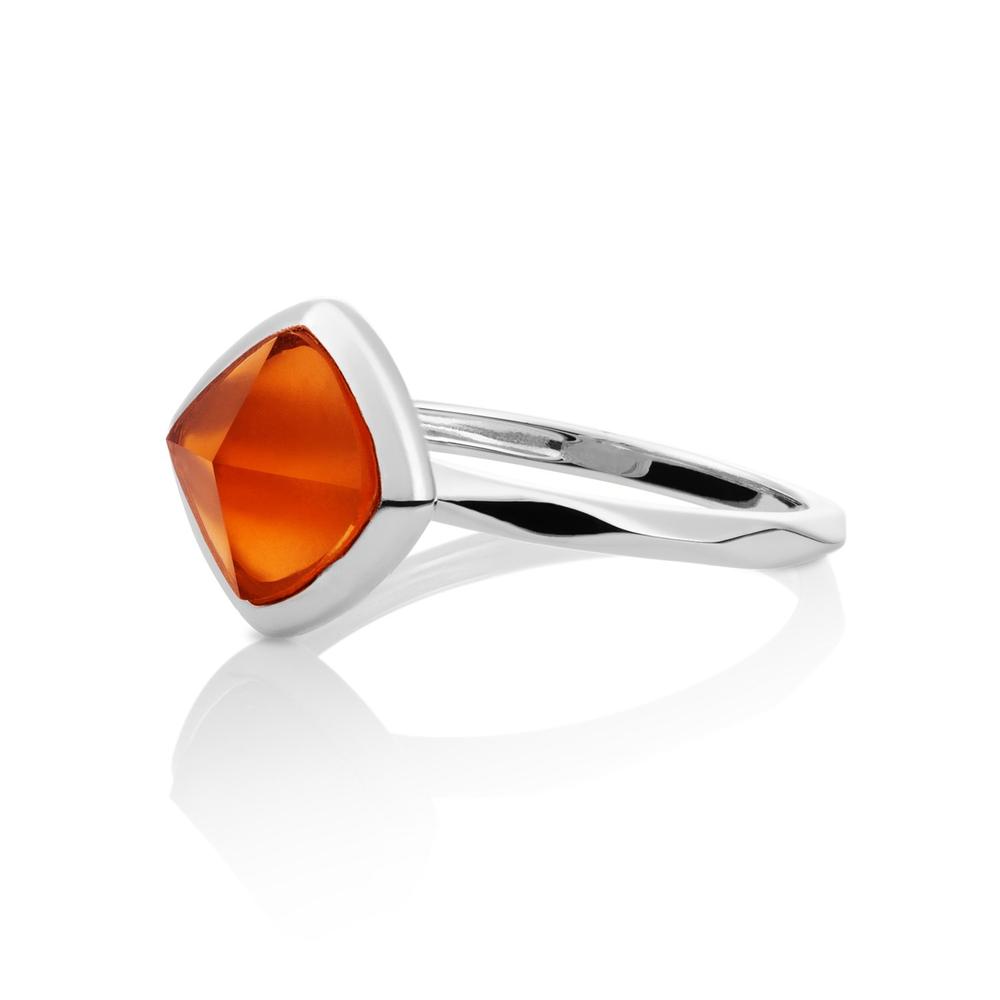 Sparkling Jewels Ring Citrienkwarts SRI01-G38 Zilverkleurig