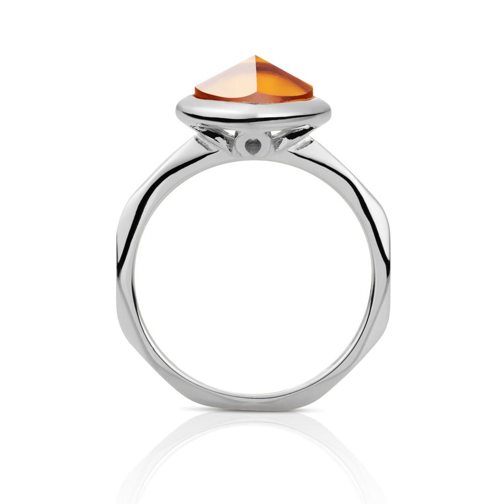 Sparkling Jewels Ring Citrienkwarts SRI01-G38 Zilverkleurig
