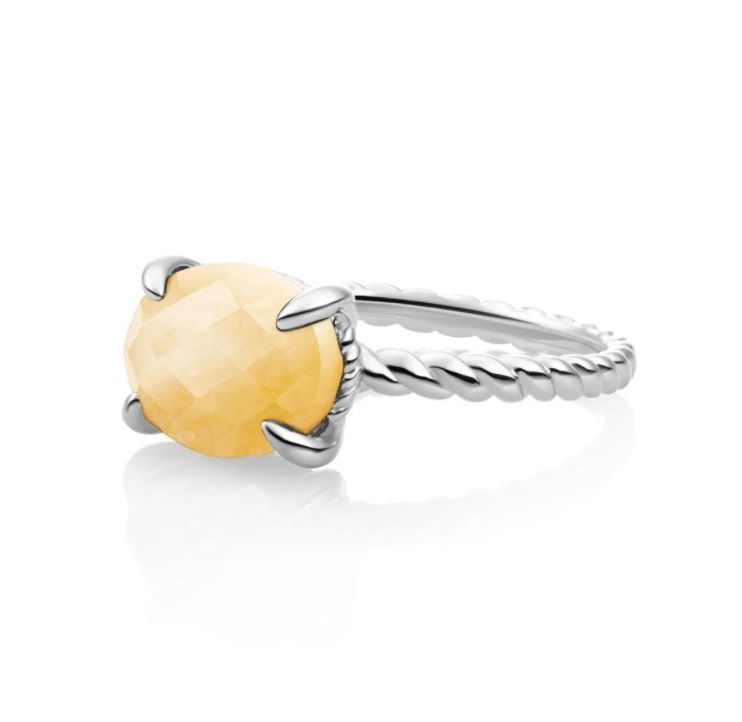 Sparkling Jewels Ring Jade SRI03-G30 Zilverkleurig