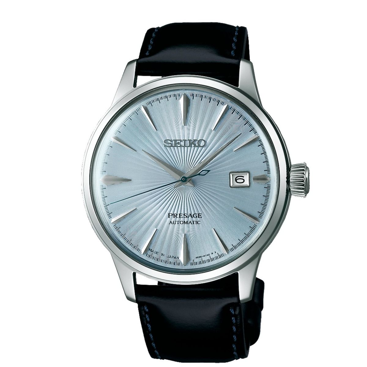 Seiko Presage Herenhorloge 19 cm leer zwart - SRPB43J1