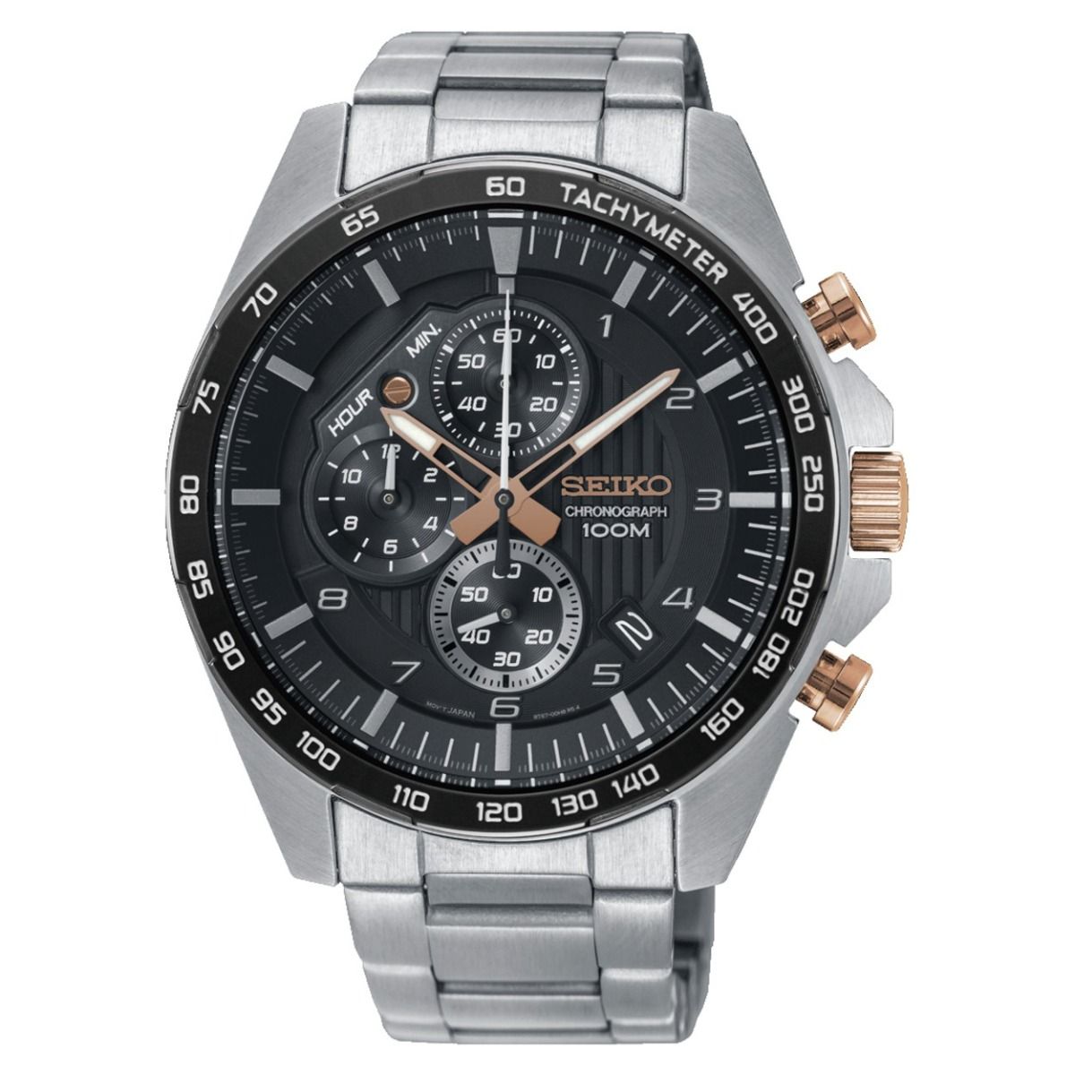 Seiko Herenhorloge 47mm zwart - SSB323P1