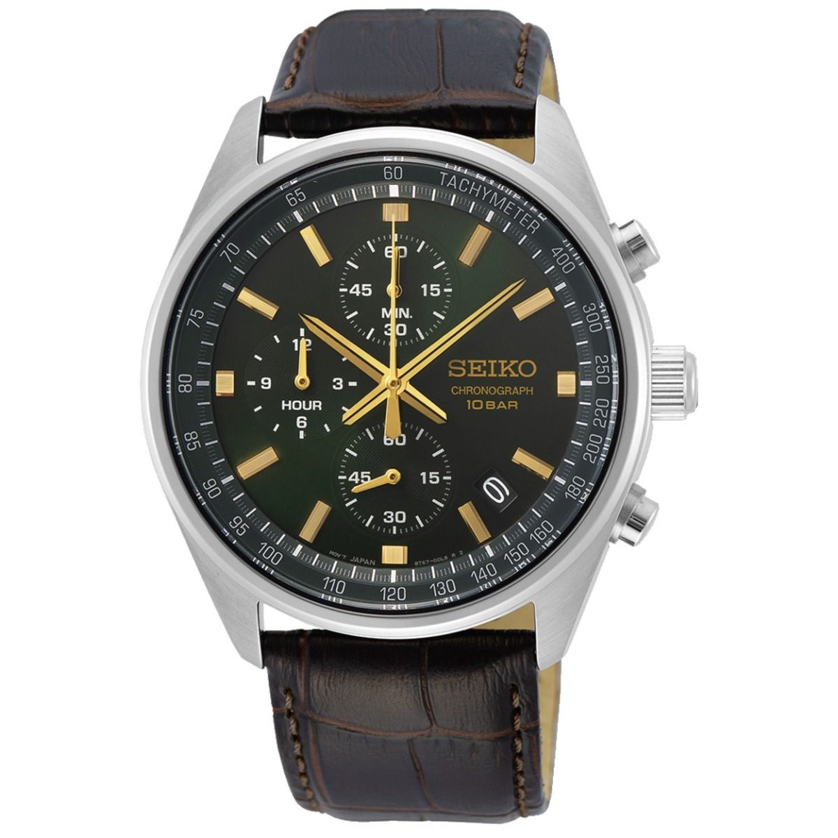 Seiko Herenhorloge 21 cm leer groen - SSB385P1