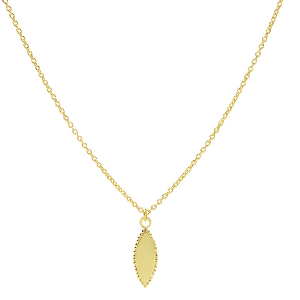 Karma Pointy Dots Oval Ketting T241 Goud