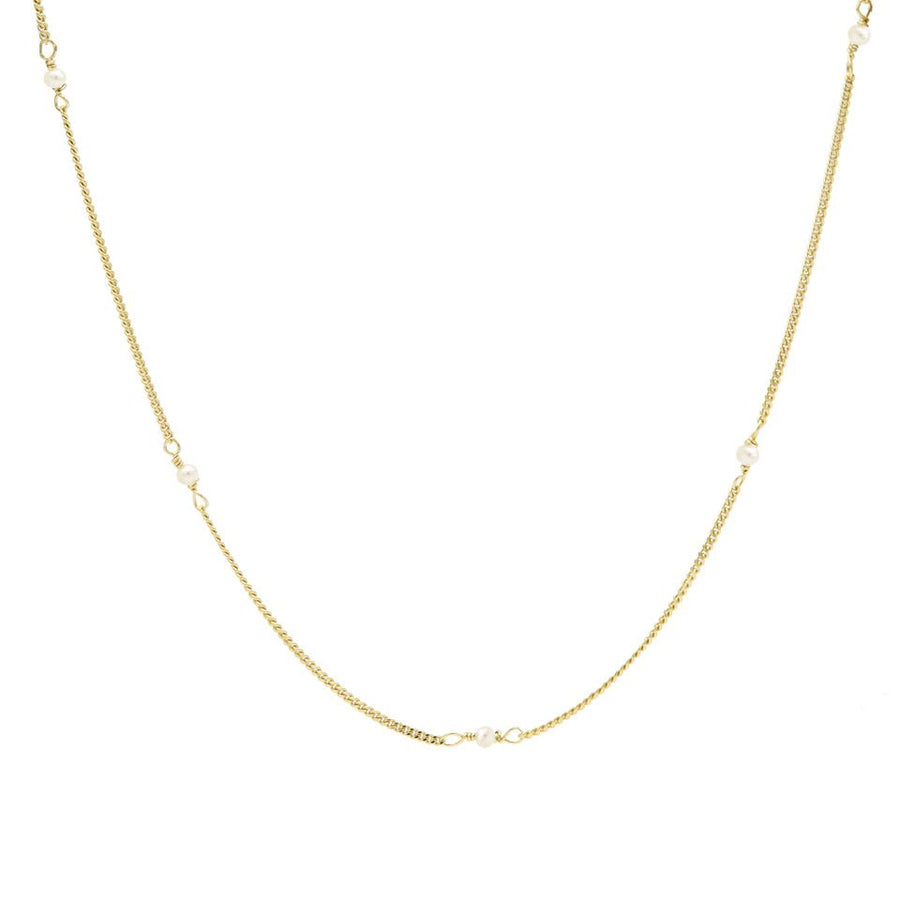Karma Necklace Tiny Pearls Goldplated T257GP 38-45 cm, exclusief en kwalitatief hoogwaardig. Ontdek nu!