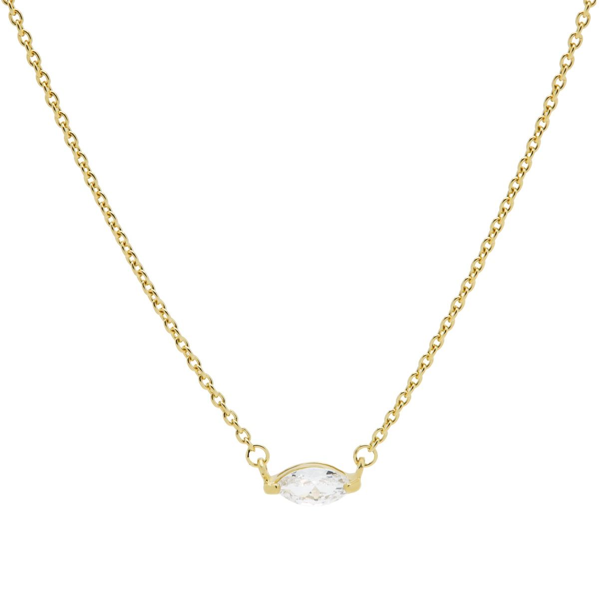 Karma Zirconia Oval Goldplated Ketting T262GP Goud