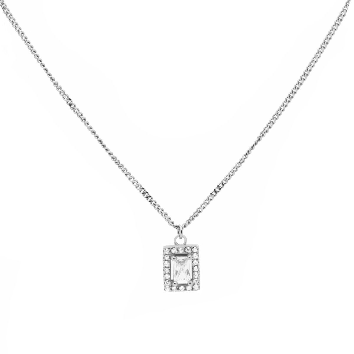 Karma Vintage Zirconia Square Ketting T270S