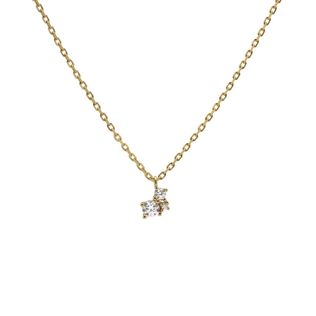 Karma Zirconia Double Rock Ketting Goud
