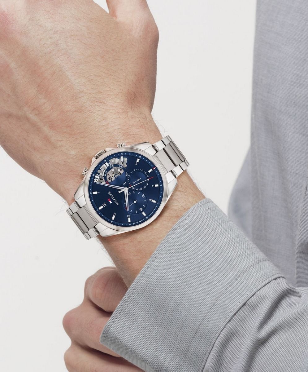 Tommy Hilfiger Horloge TH1710448 Heren Zilverkleurig 44 mm