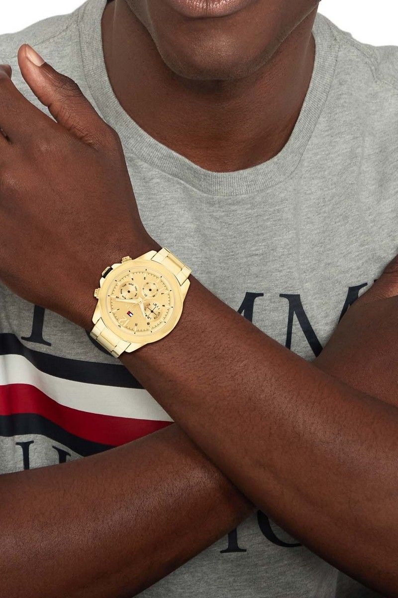 Tommy Hilfiger Horloge TH1792060 Heren Goudkleurig 46 mm