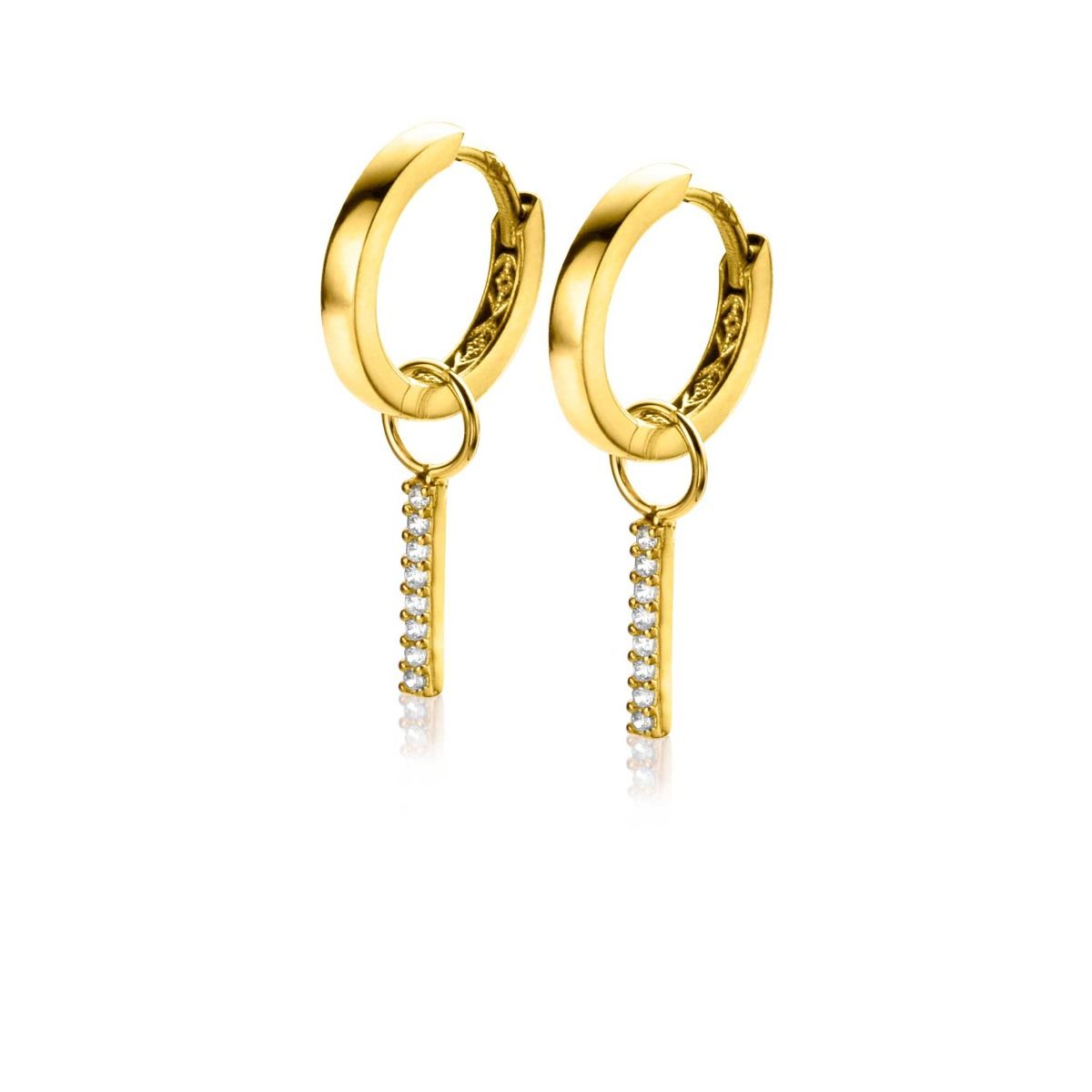 ZINZI 14K Gouden Oorbedels met Witte Zirkonia ZGCH387