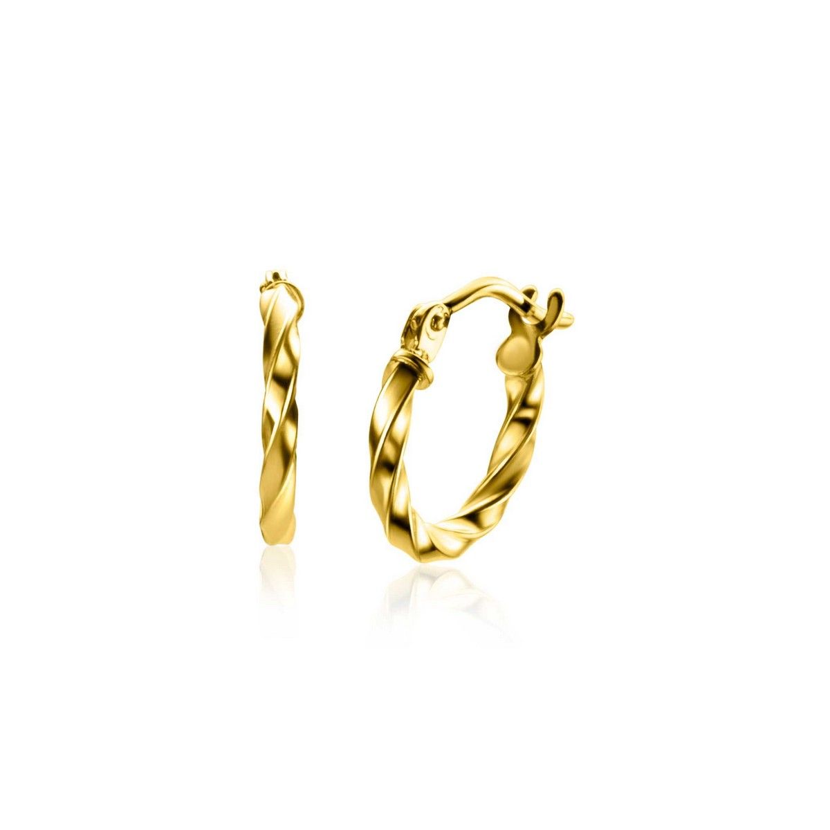 ZINZI 14K Gouden Oorbellen ZGO330 12mm zilver