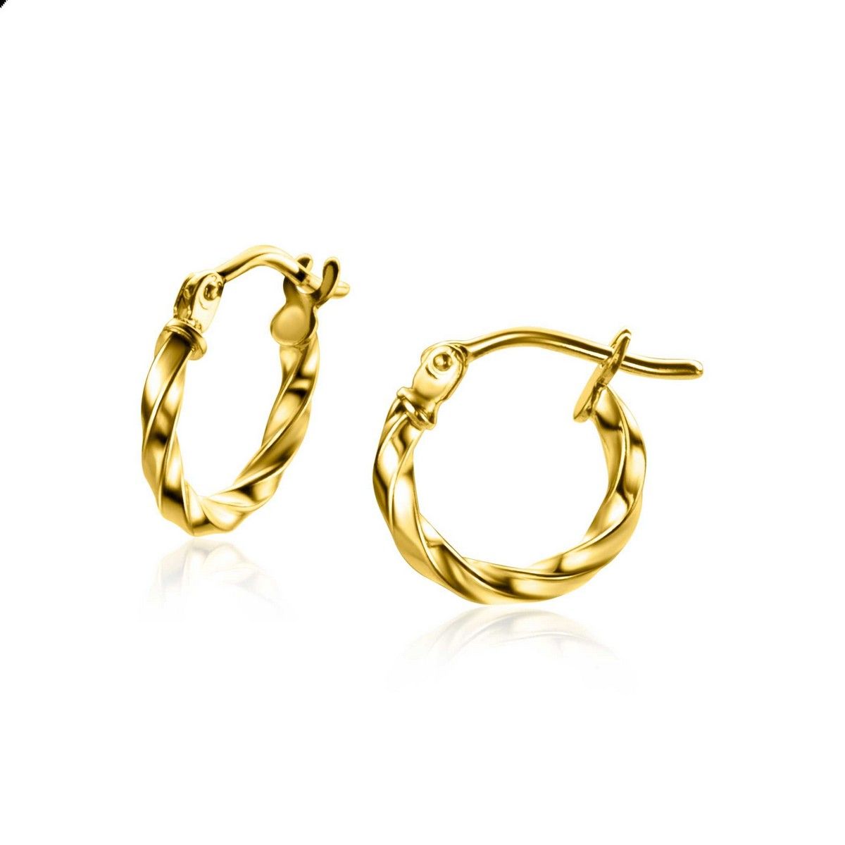 ZINZI 14K Gouden Oorbellen ZGO330 12mm zilver