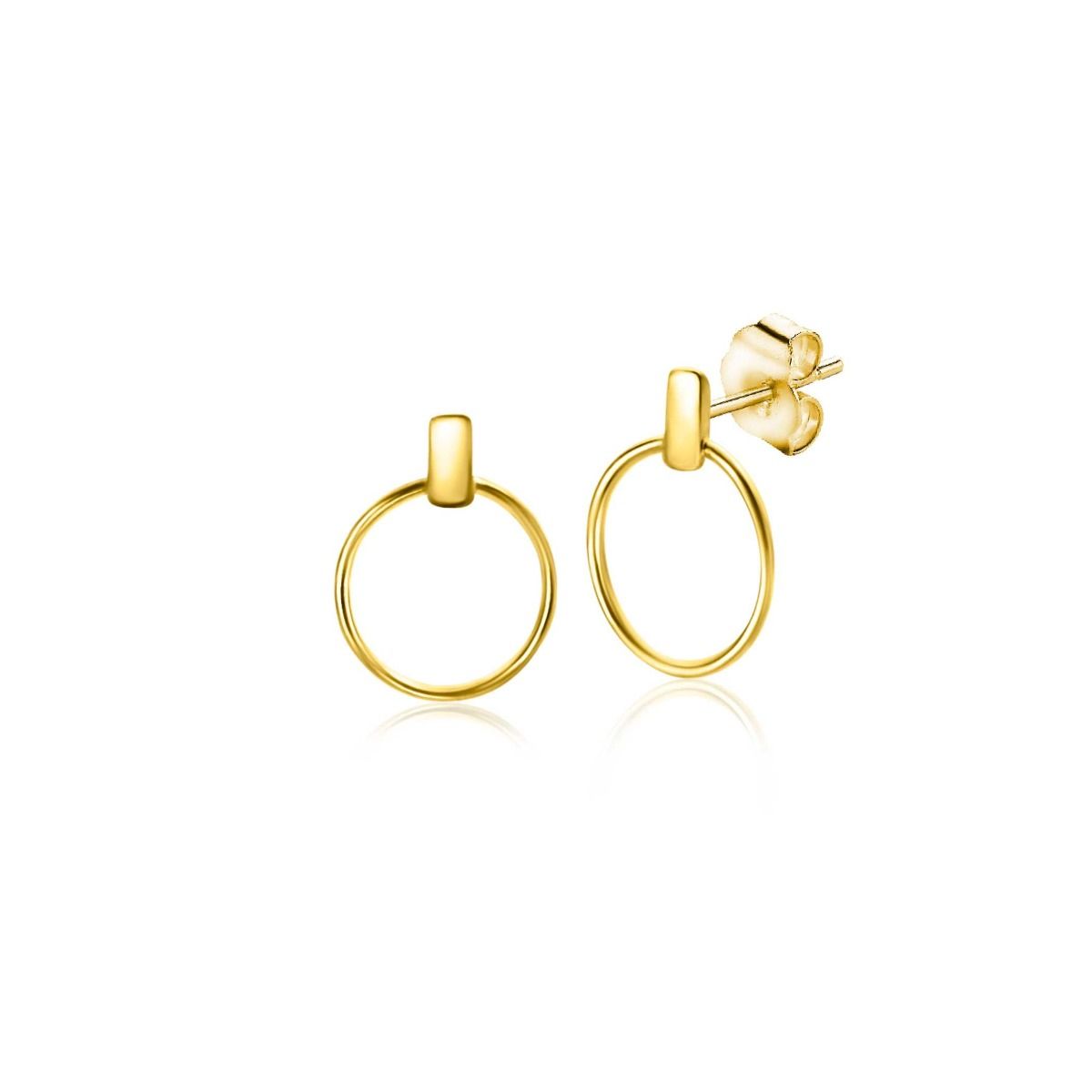 ZINZI 14K Gouden Oorknoppen ZGO404 zilver oorbellen