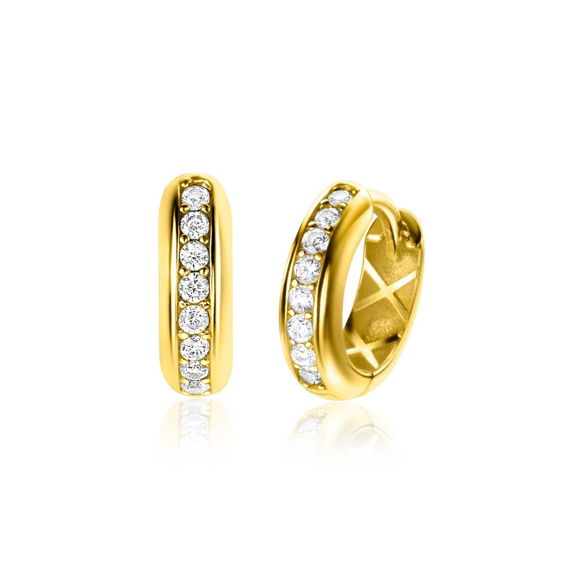 ZINZI 14K Gouden Oorbellen met Witte Zirkonia ZGO435