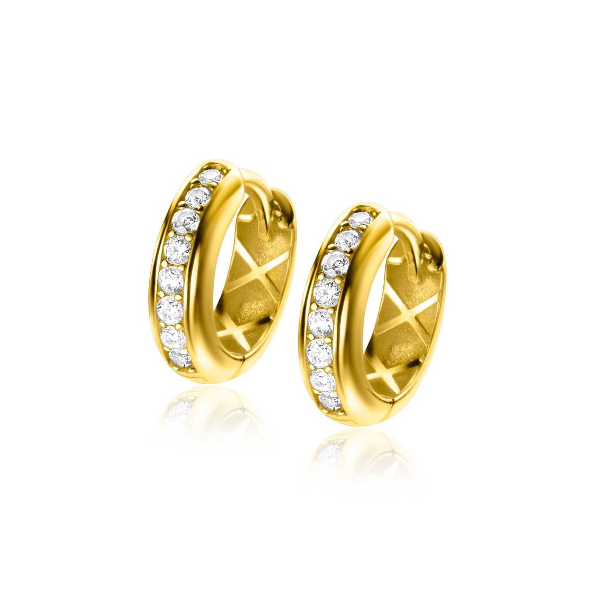 ZINZI 14K Gouden Oorbellen met Witte Zirkonia ZGO435