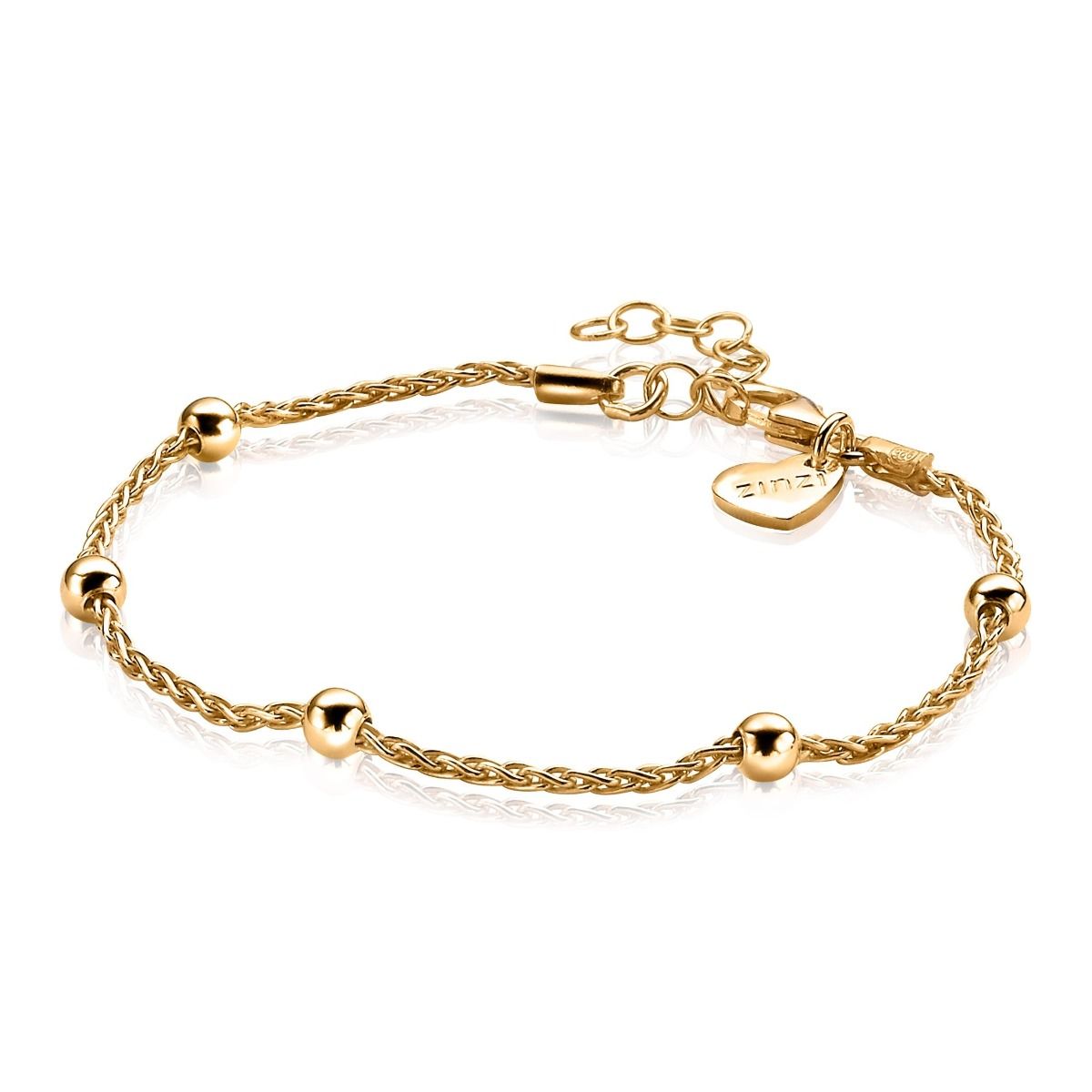 Zinzi zilveren fantasie armband goud verguld 17,5-20,5cm ZIA1128G, exclusief en kwalitatief hoogwaardig. Ontdek nu!