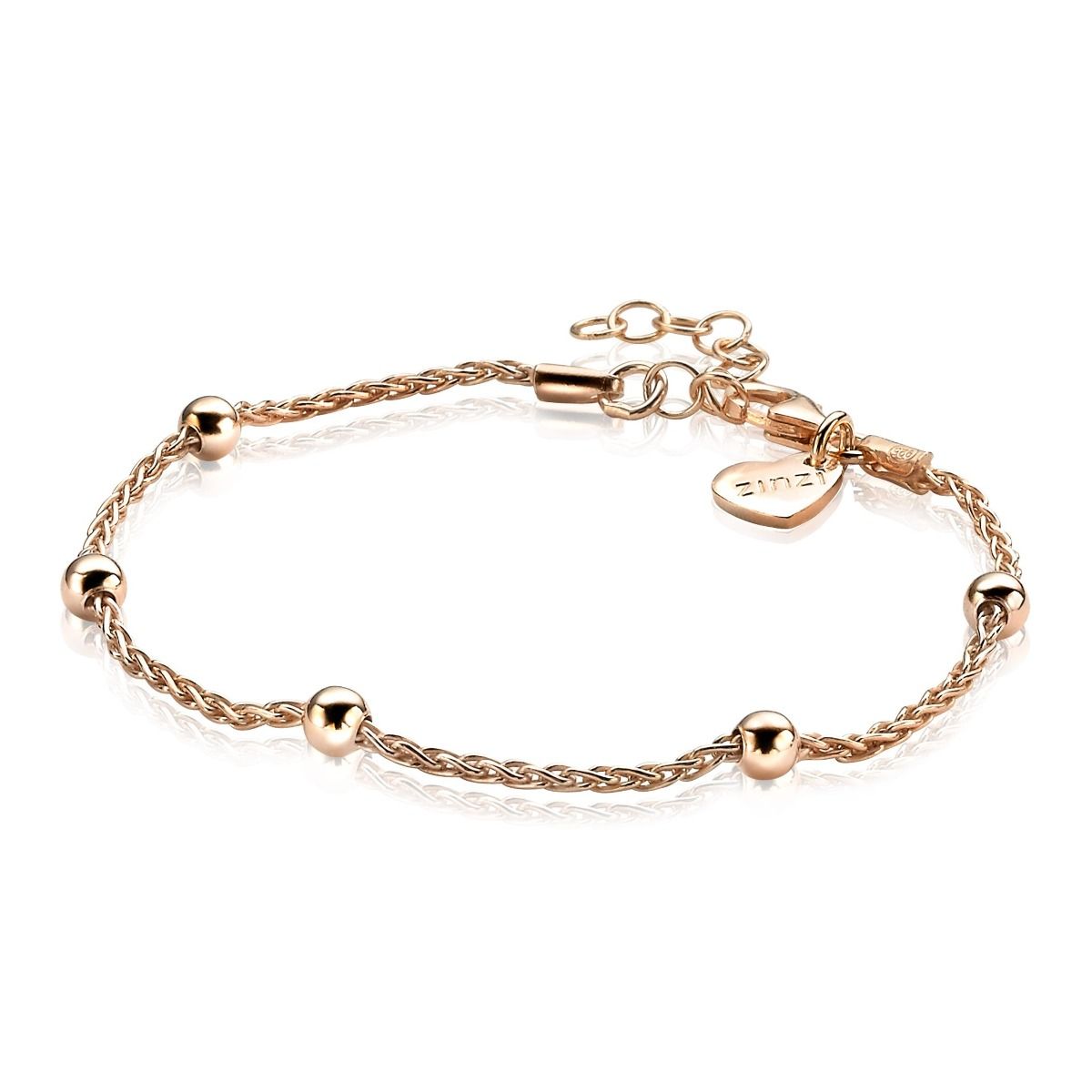 Zinzi zilveren fantasie armband rose verguld 17,5-20,5cm ZIA1128R, exclusief en kwalitatief hoogwaardig. Ontdek nu!