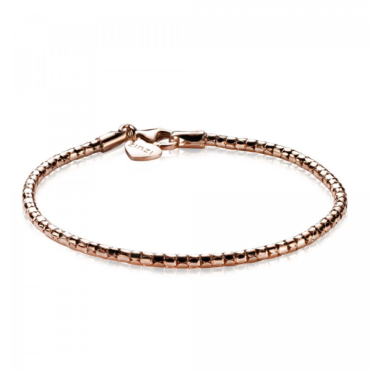 Zinzi zilveren fantasie armband rose verguld 19cm ZIA1129R, exclusief en kwalitatief hoogwaardig. Ontdek nu!