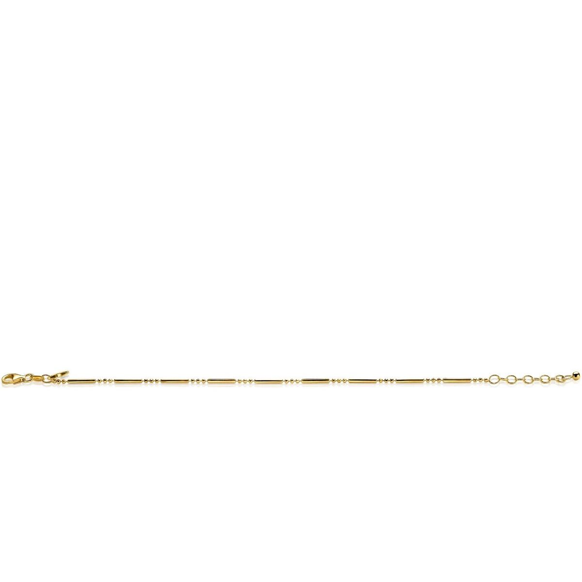 Zinzi zilveren fantasie armband met bolletje en staafjes geel verguld ZIA1452G, exclusief en kwalitatief hoogwaardig. Ontdek nu!