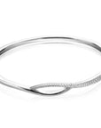 Zinzi zilveren bangle armband cross-over wit zirkonia met scharniersluiting ZIA1971(Diameter 64 mm), exclusief en kwalitatief hoogwaardig. Ontdek nu!