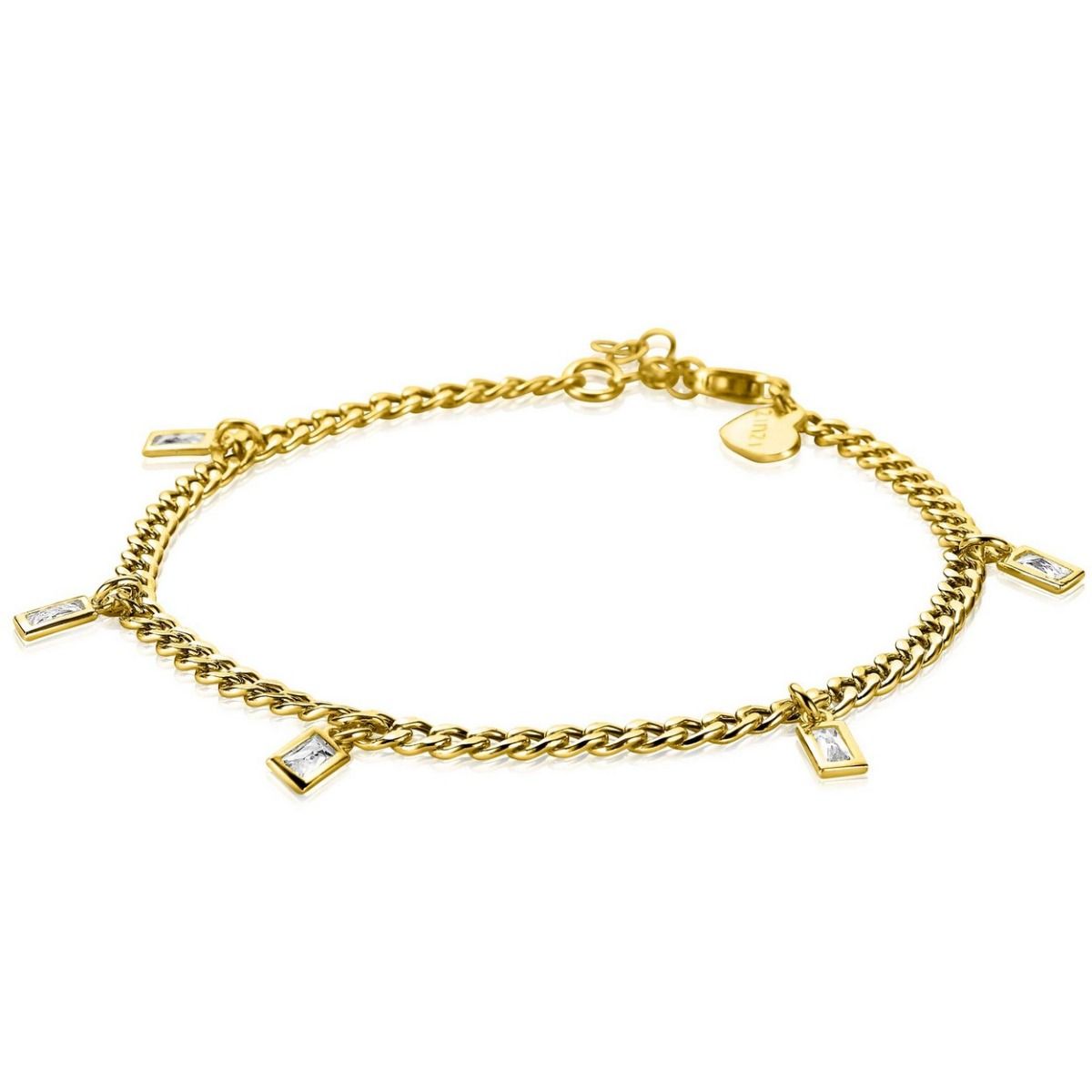 ZINZI Verguld Zilveren Armband met Witte Zirkonia - ZIA2104Y
