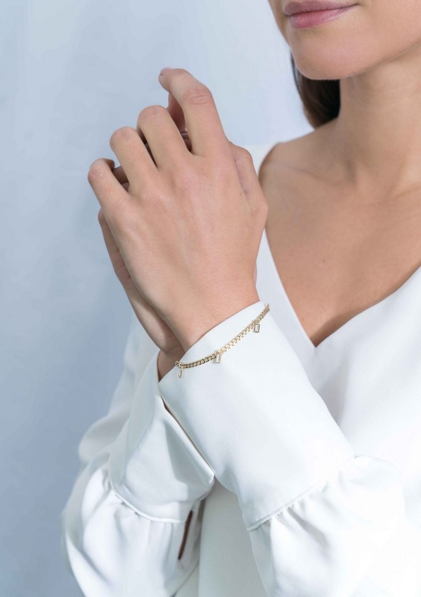 ZINZI Verguld Zilveren Armband met Witte Zirkonia - ZIA2104Y