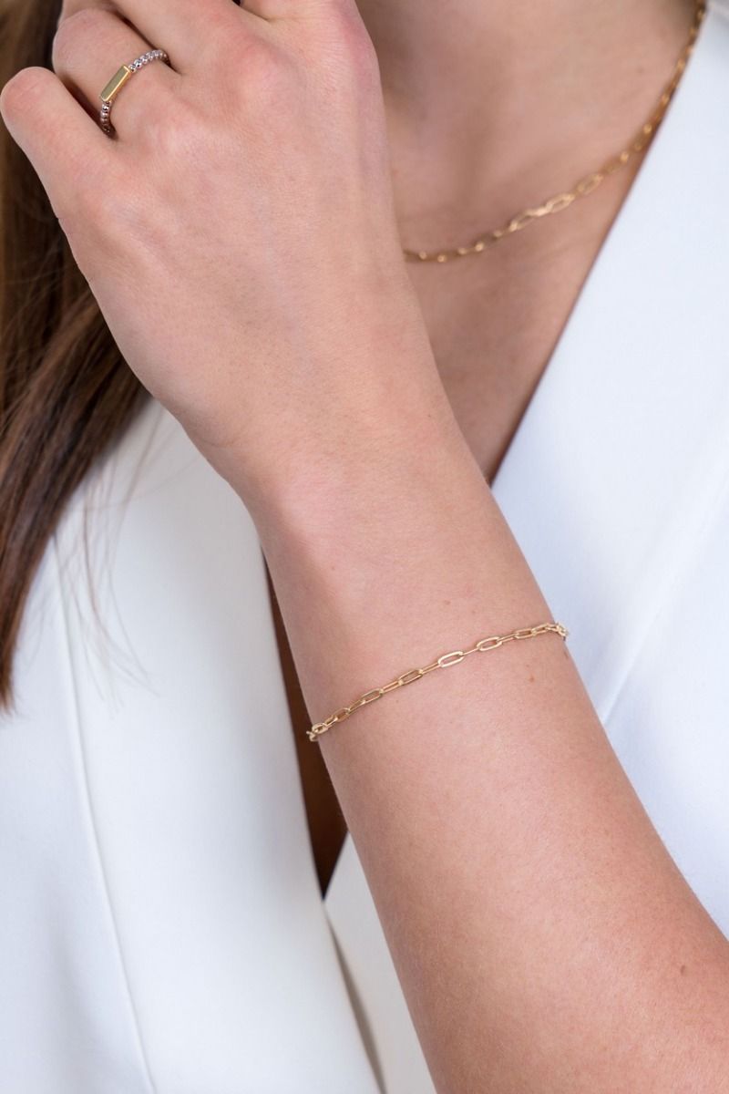 Zinzi zilveren armband 14K geel verguld 2,5mm paperclip schakel ZIA2150G, exclusief en kwalitatief hoogwaardig. Ontdek nu!
