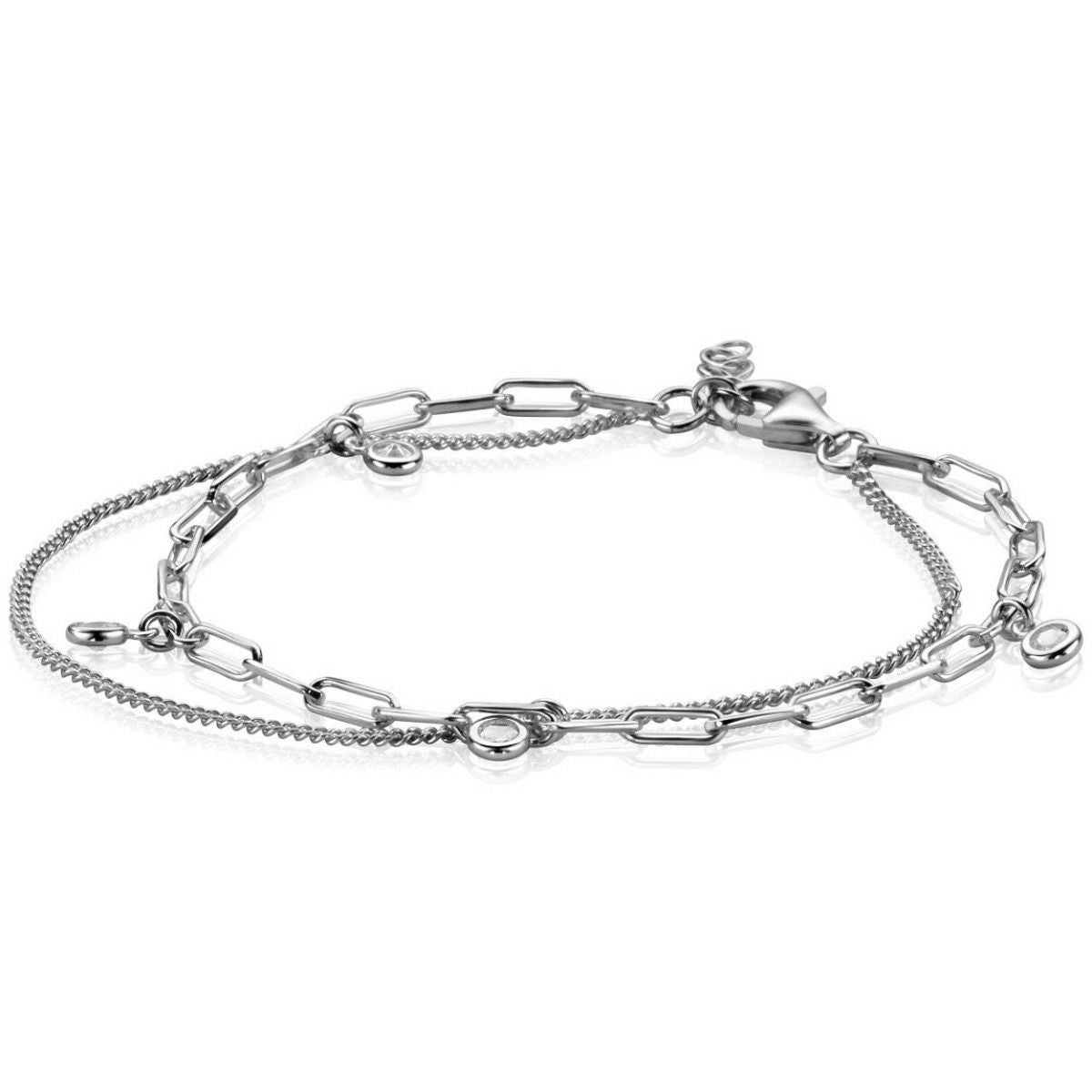 ZINZI Zilveren Armband met Witte Zirkonia - ZIA2362