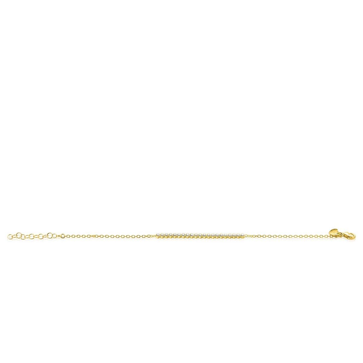 ZINZI Verguld Zilveren Armband met Witte Zirkonia - ZIA2370Y