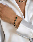 Zinzi gold plated zilveren armband met groene en zwarte kleurstenen ZIA2389, exclusief en kwalitatief hoogwaardig. Ontdek nu!