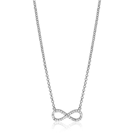 ZINZI Zilveren Ketting met Witte Zirkonia - ZIC1065