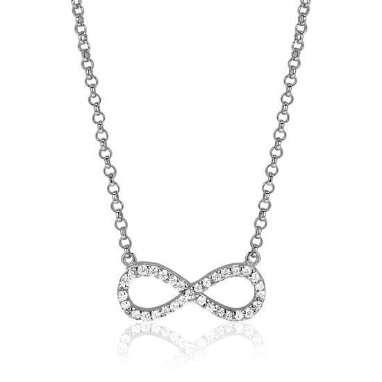 ZINZI Zilveren Ketting met Witte Zirkonia - ZIC1065