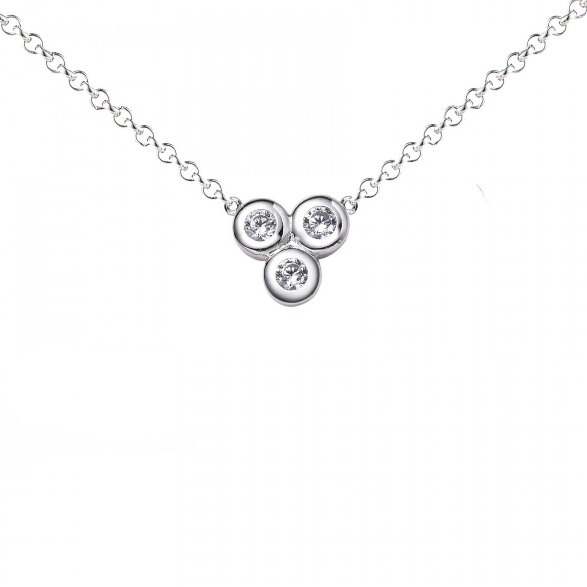 ZINZI Zilveren Ketting met Witte Zirkonia - ZIC1442