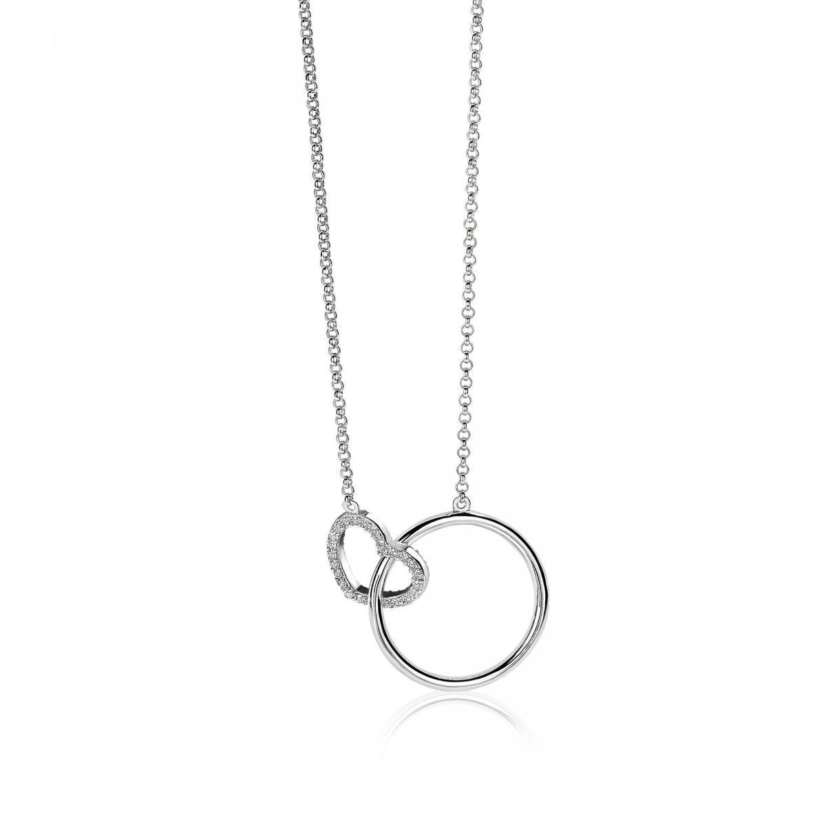 ZINZI Zilveren Ketting met Witte Zirkonia - ZIC1483