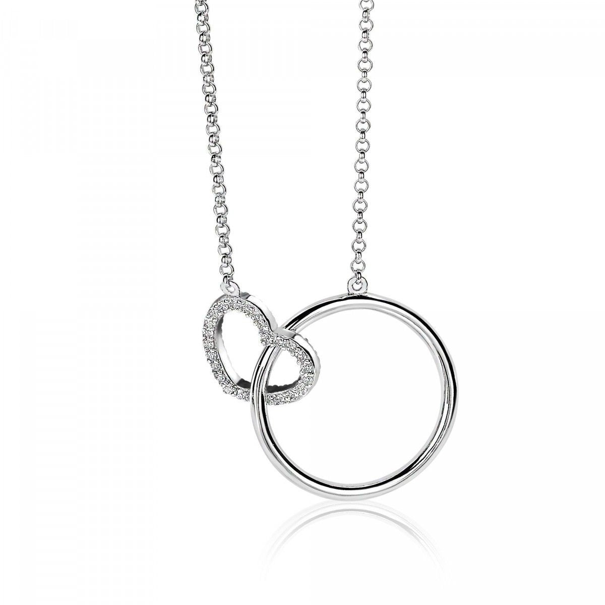 ZINZI Zilveren Ketting met Witte Zirkonia - ZIC1483