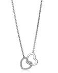 Zinzi zilveren ketting 45cm met verbonden harten wit ZIC1736, exclusief en kwalitatief hoogwaardig. Ontdek nu!